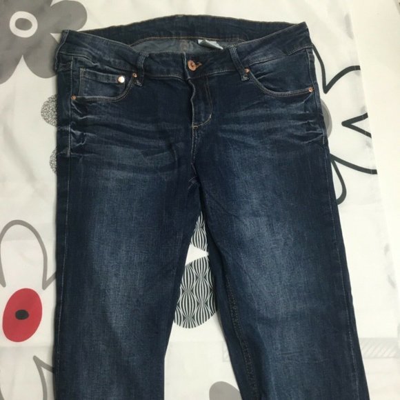 H&M Womens Blue Cotton Denim Bootcut Dark Stretch - Picture 4 of 10